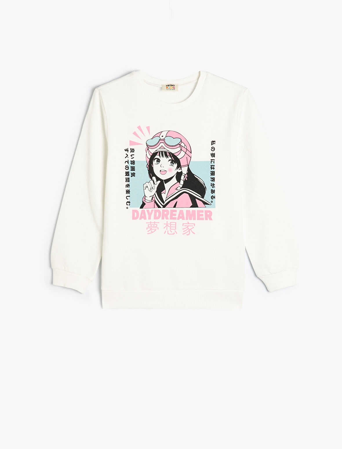 Sweatshirt Anime Baskılı Uzun Kollu Bisiklet Yaka Pamuklu