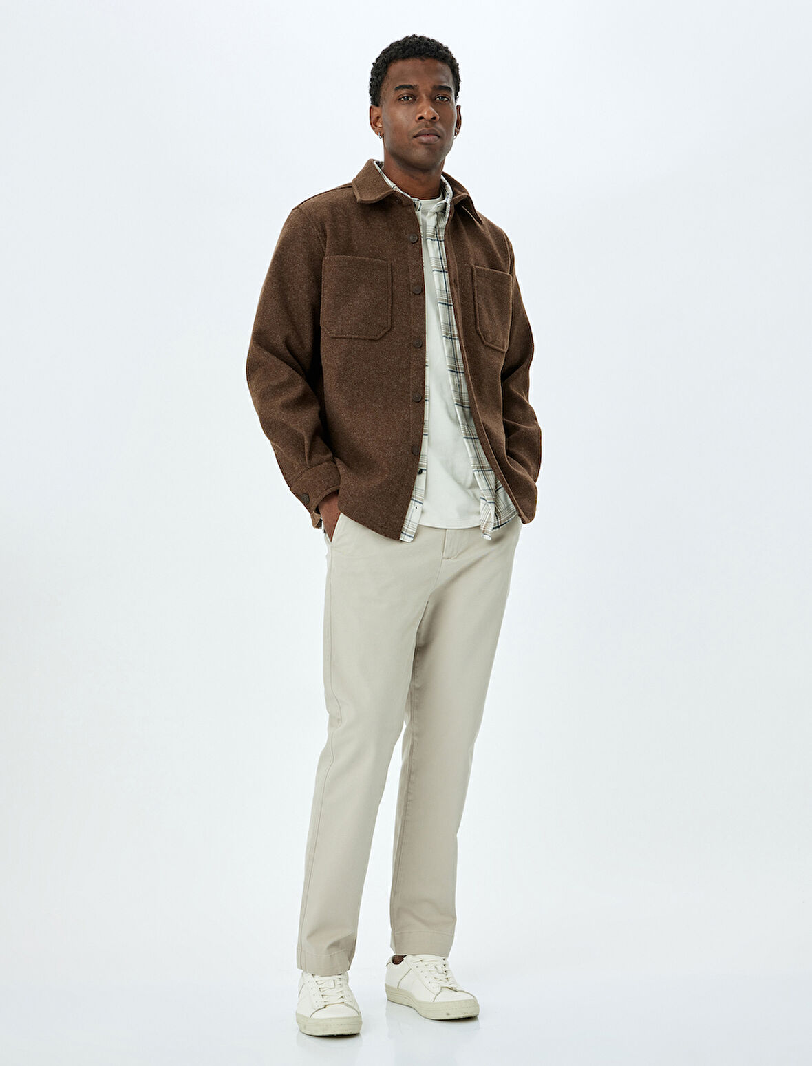 Pamuklu Gabardin Cep Detaylı Chino Pantolon