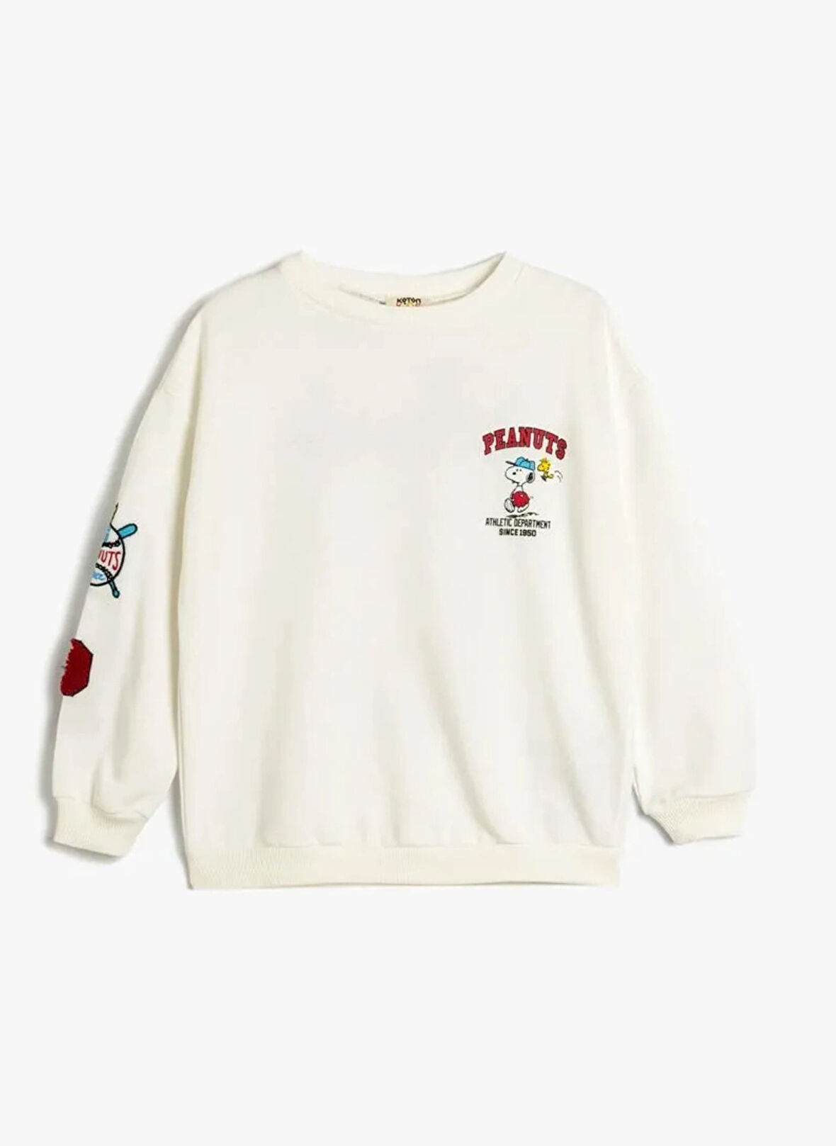 Koton Baskılı Kız Çocuk Ekru Sweatshırt 5WKG10205AK