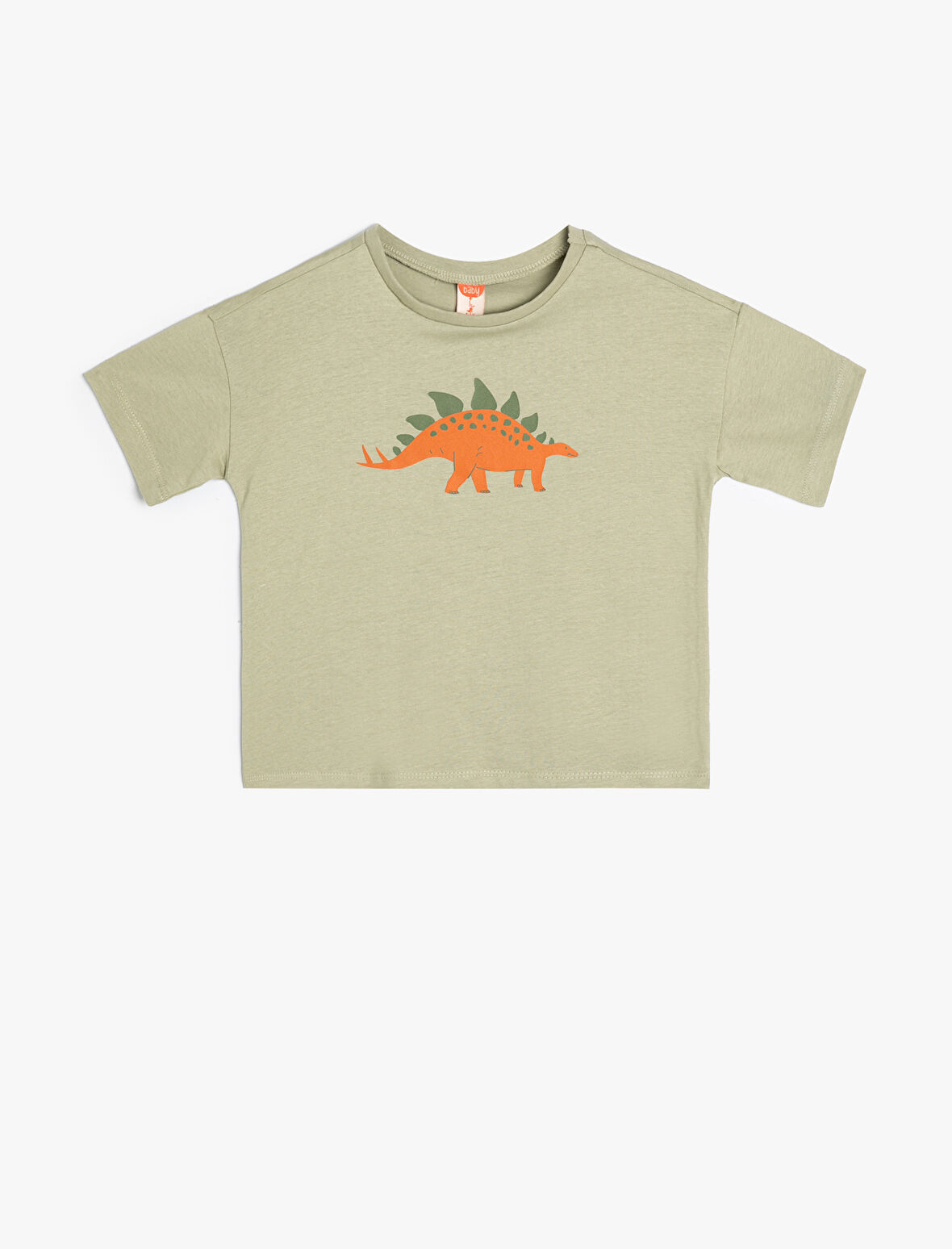 Dinozorlu Tişört Kısa Kollu Bisiklet Yaka Pamuklu