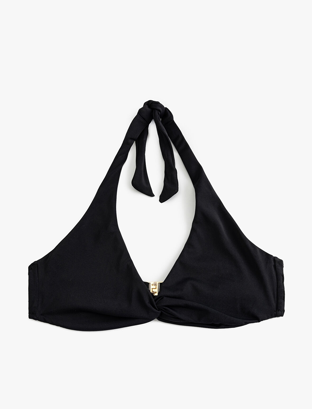 Bikini Üstü Boyundan Bağlamalı Kopçalı Pedli Astarlı