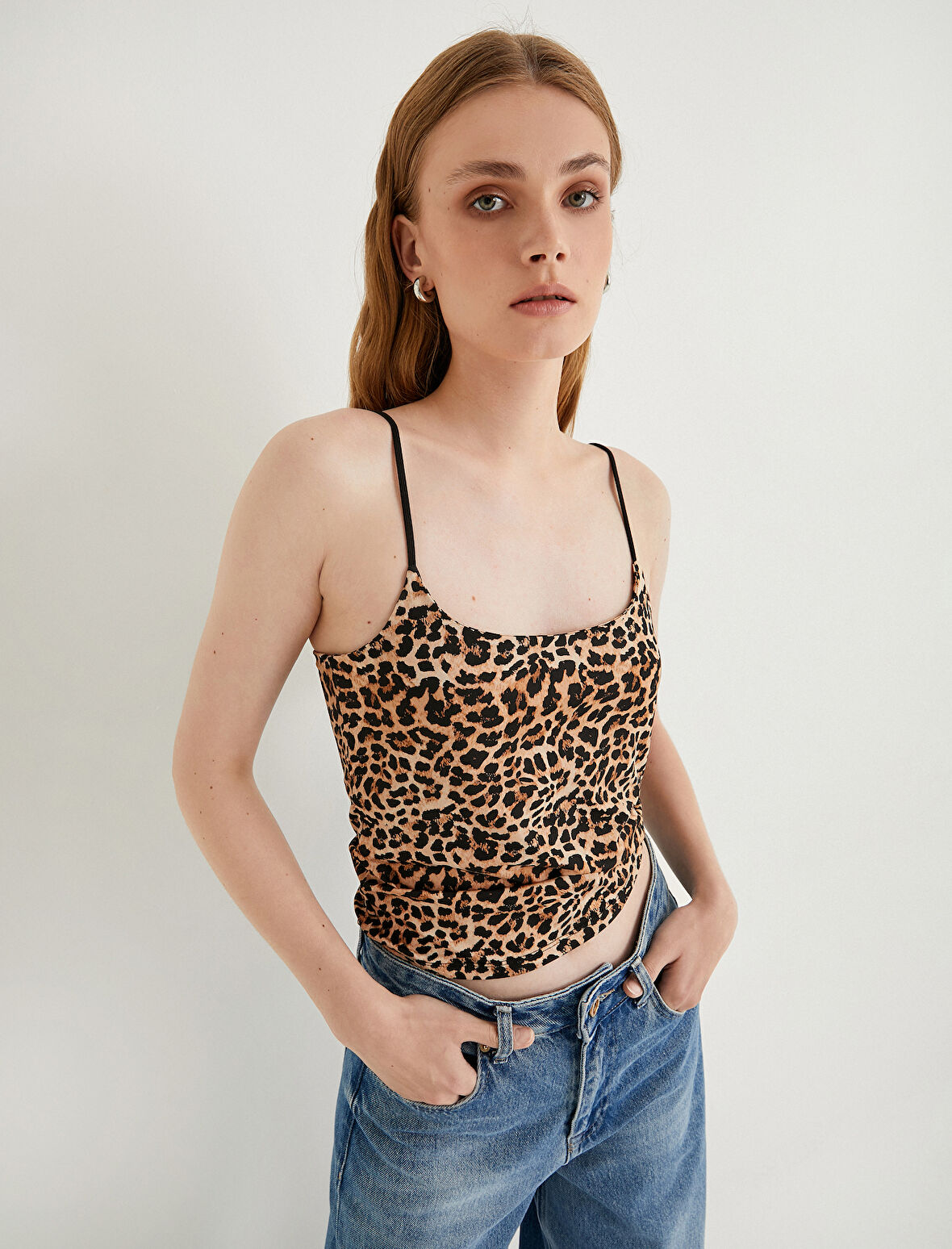 Leopar Desenli Atlet İnce Askılı 