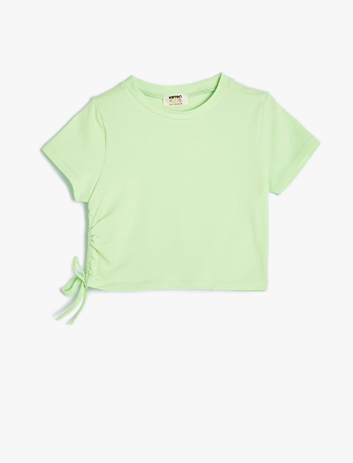 Tişört Büzgü Detaylı Kısa Kollu Bisiklet Yaka 