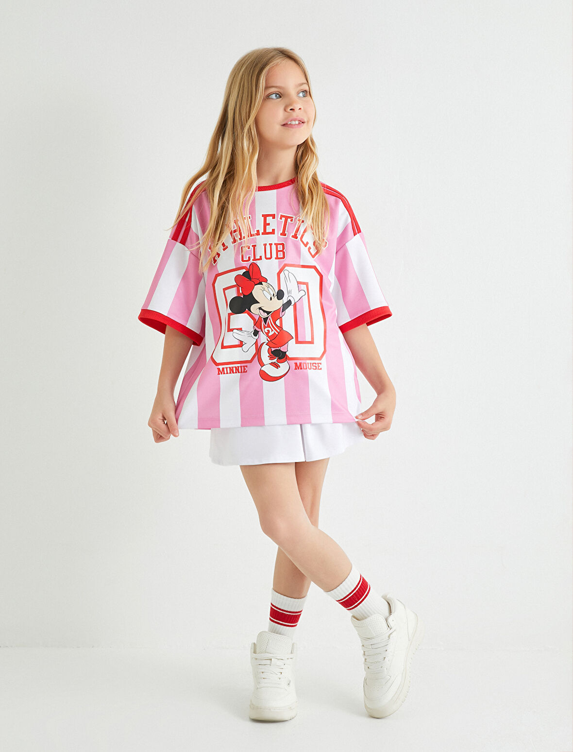 Mickey Mouse Spor Tişört Lisanslı Kısa Kollu Bisiklet Yaka 