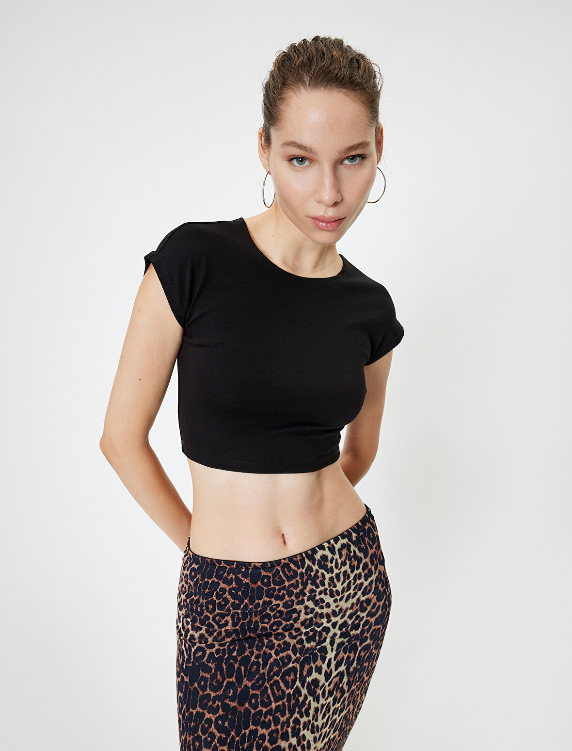 Basic Body Kap Kol Bisiklet Yaka Modal Karışımlı Slim Fit