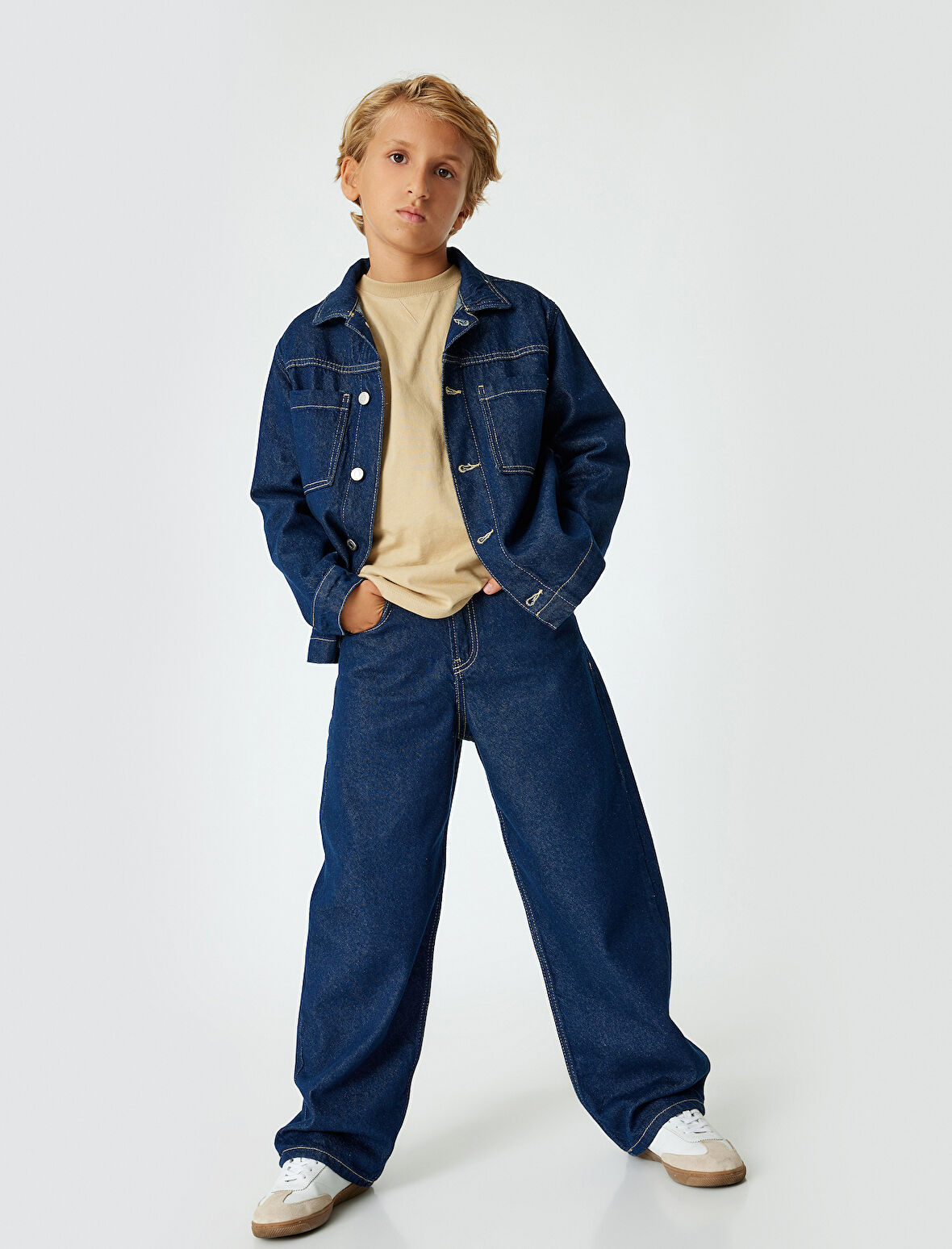 Kot Pantolon Pamuklu Cepli Beli Ayarlanabilir Lastikli