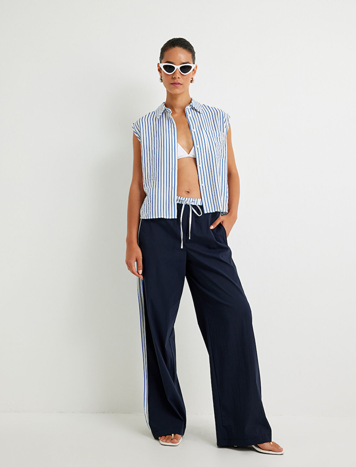 Kolsuz Gömlek Cep Detaylı Viskon Kumaş 