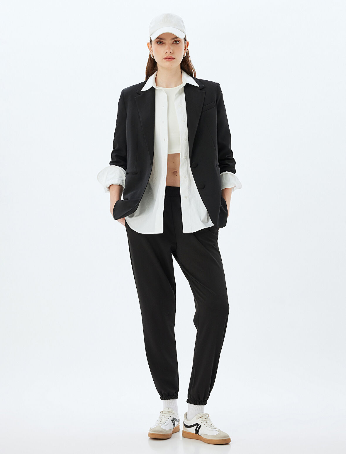 Jogger Eşofman Altı Krep Scuba Kumaş Cepli 