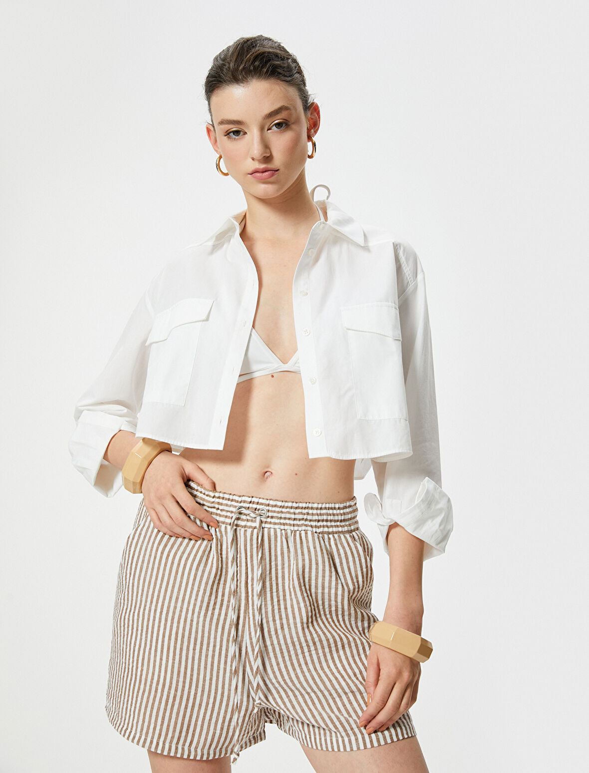 Mini Şort Cepli Standart Bel