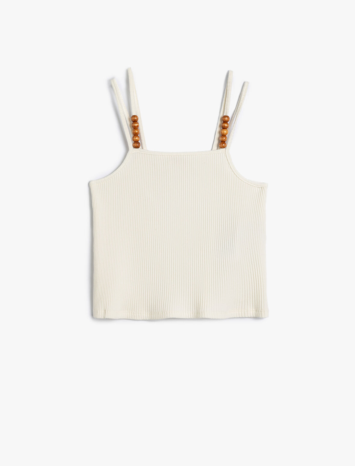 Askılı Atlet Ribanalı Yuvarlak Yaka Boncuk Detaylı