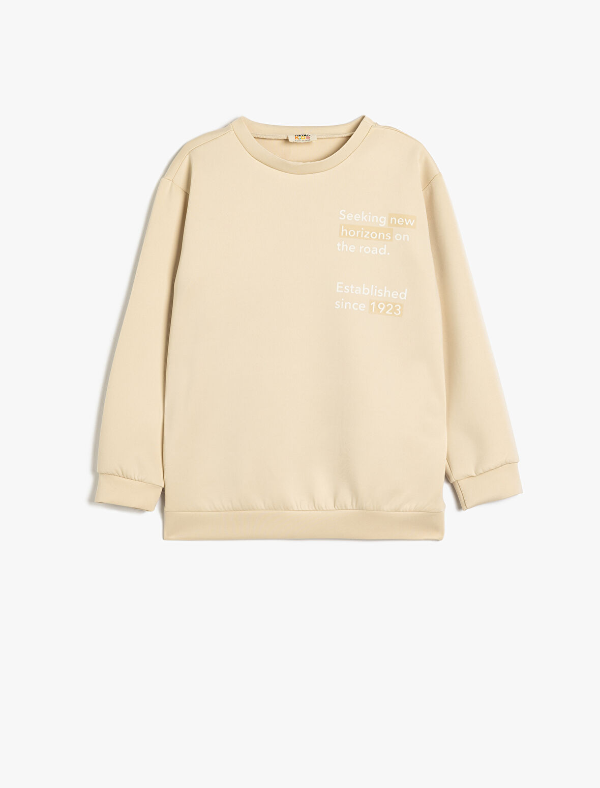 Sweatshirt Baskı Detaylı Bisiklet Yaka Uzun Kollu 