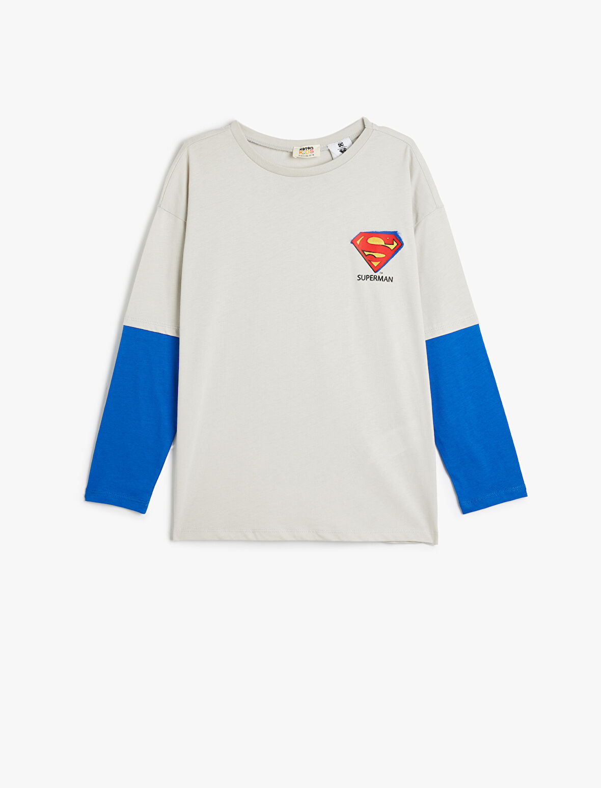 Superman Tişört Lisanslı Bisiklet Yaka Uzun Kollu Pamuklu 