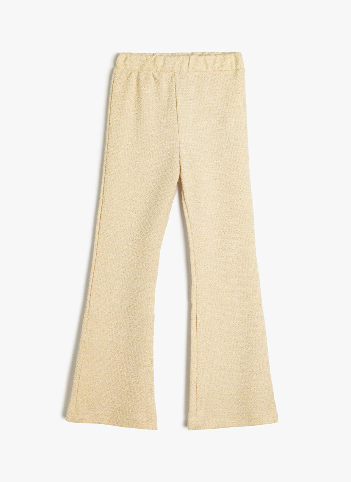 Koton Lastikli Bel İspanyol Paça Ekru Kız Çocuk Pantolon 5WKG40202AK