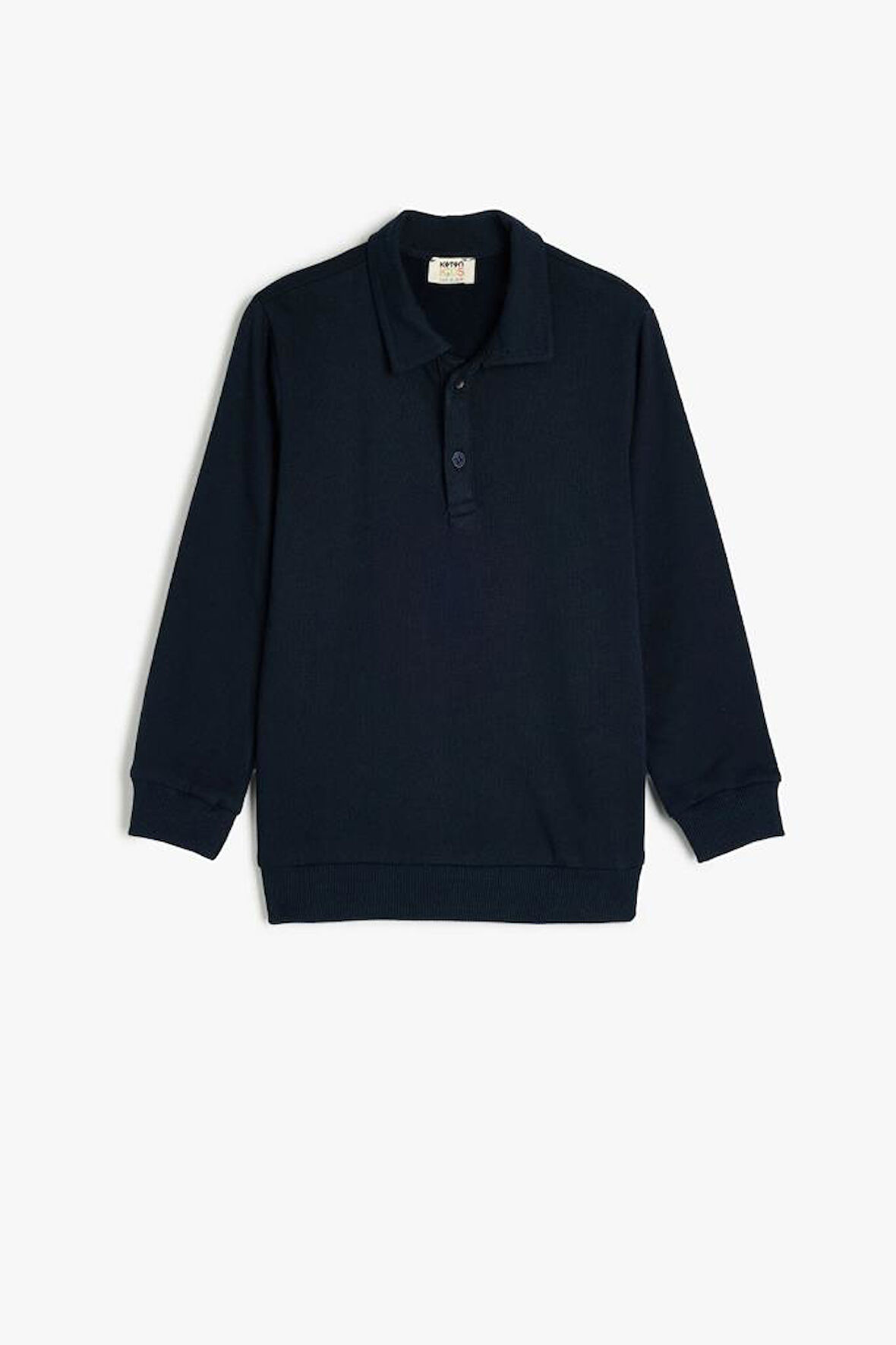 Koton Erkek Çocuk Polo Yaka Sweatshirt Uzun Kollu Düğme Detaylı Pamuklu