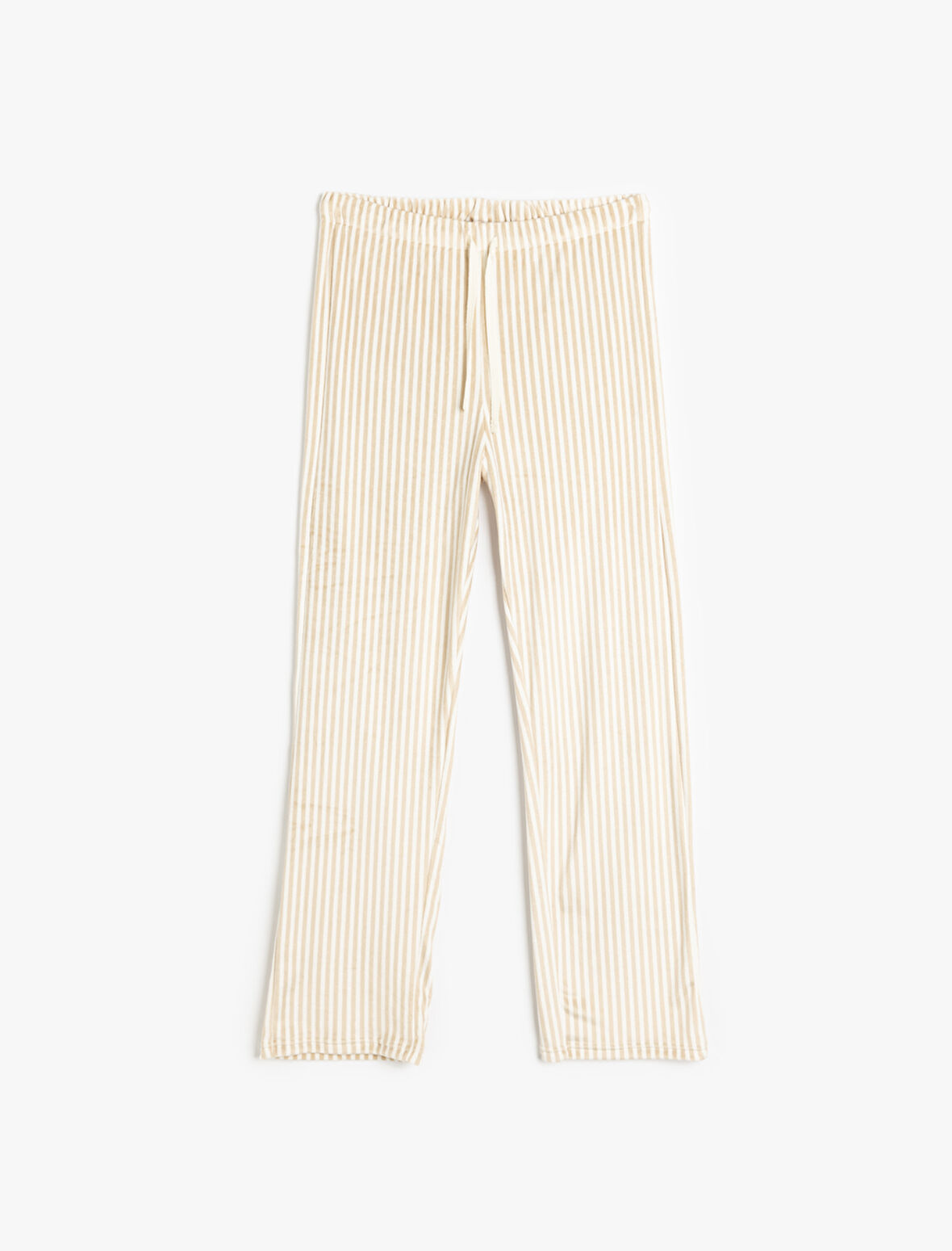 Rahat Kalıp Çizgili Polar Pijama Altı
