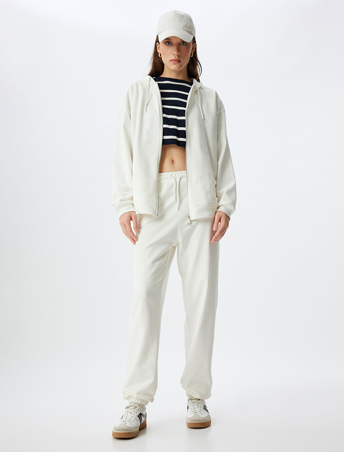 Jogger Eşofman Altı Cepli Beli Bağlamalı Üç İplik