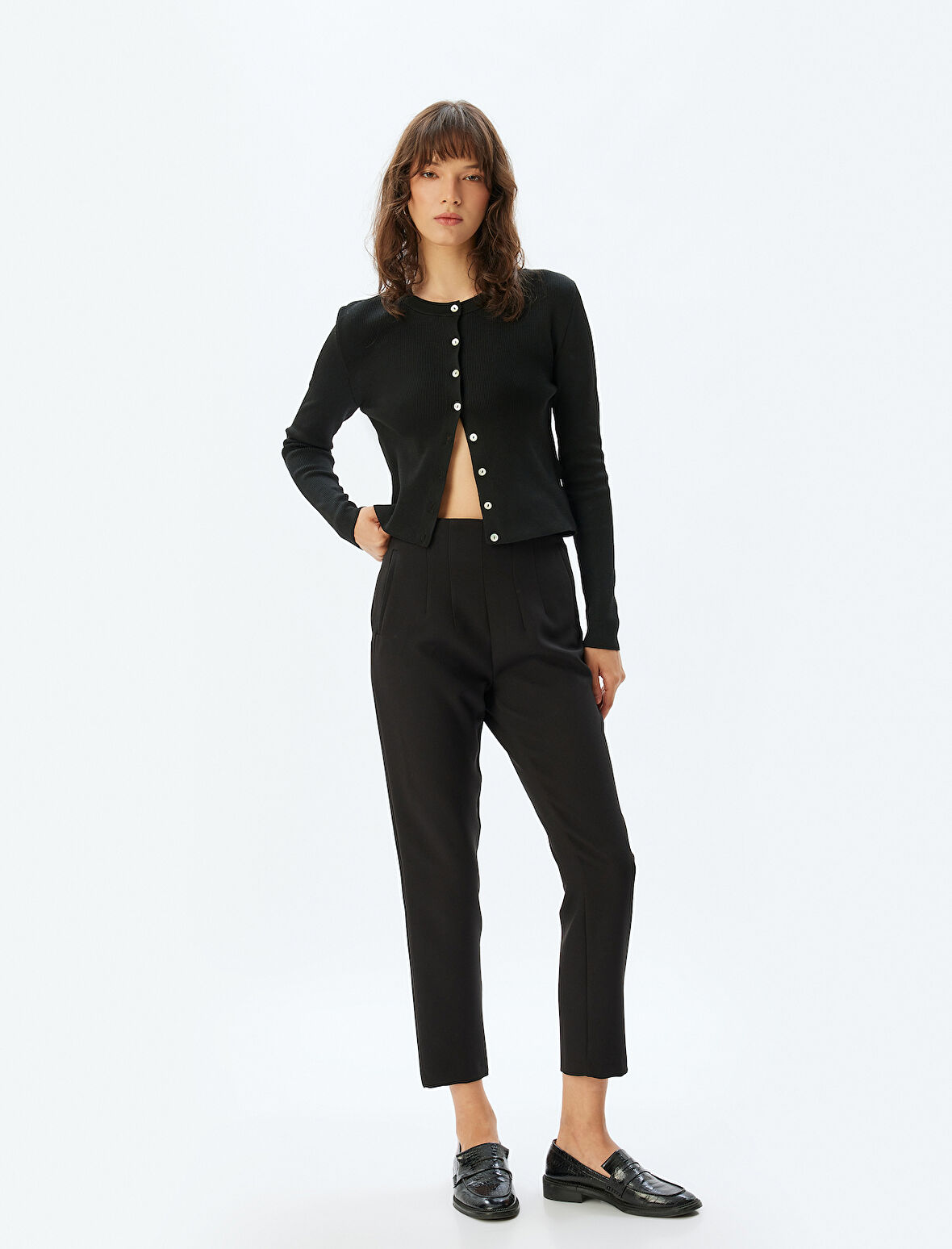 Yüksek Bel Slim Fit Cepli Cigarette Pantolon