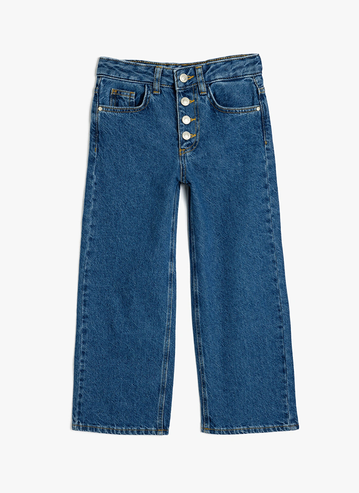 Koton Normal Bel Koyu İndigo Kadın Denim Pantolon 5WKG40088AD