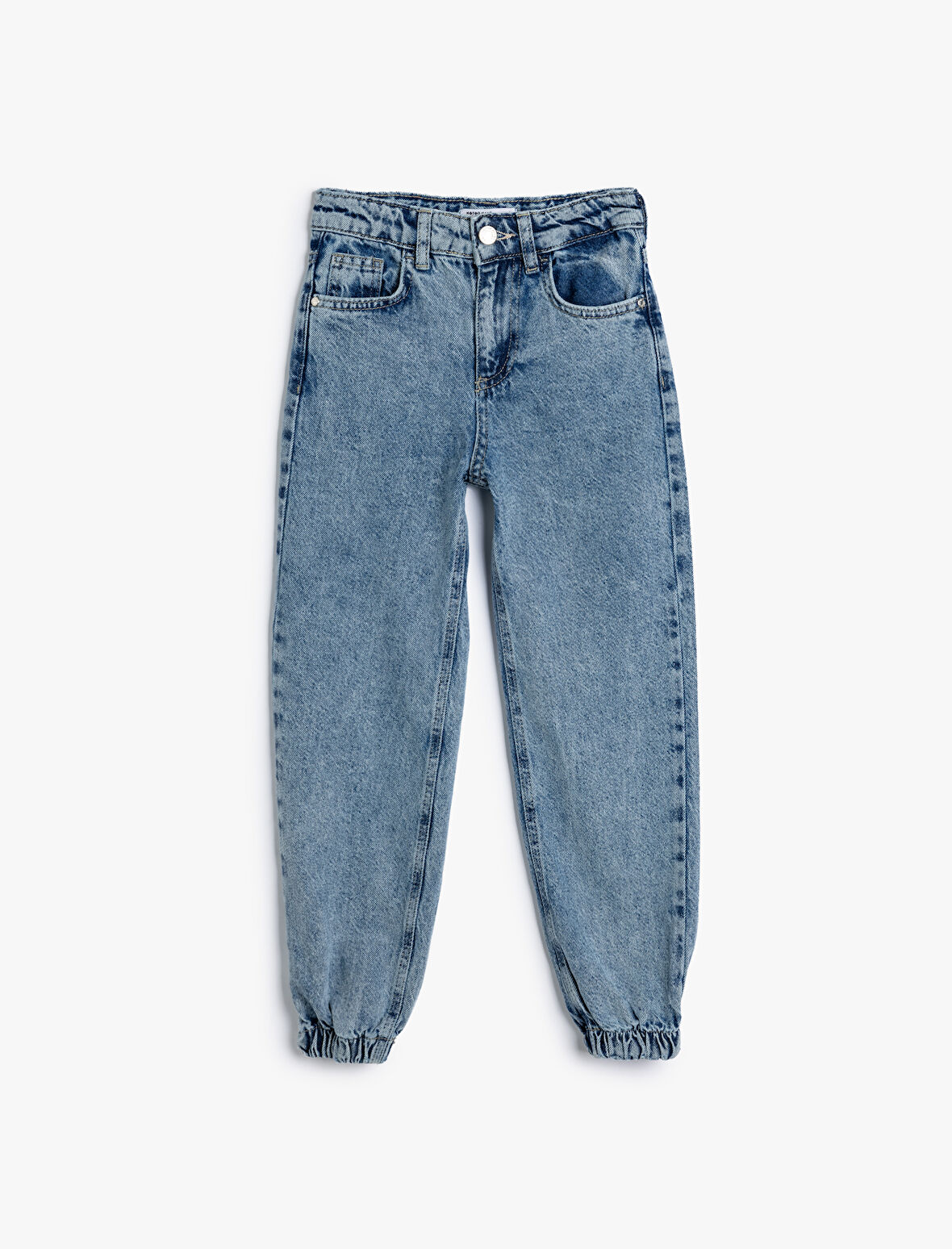 Kot Pantolon Beli ve Paçası Lastikli Pamuklu - Jegging Jean 