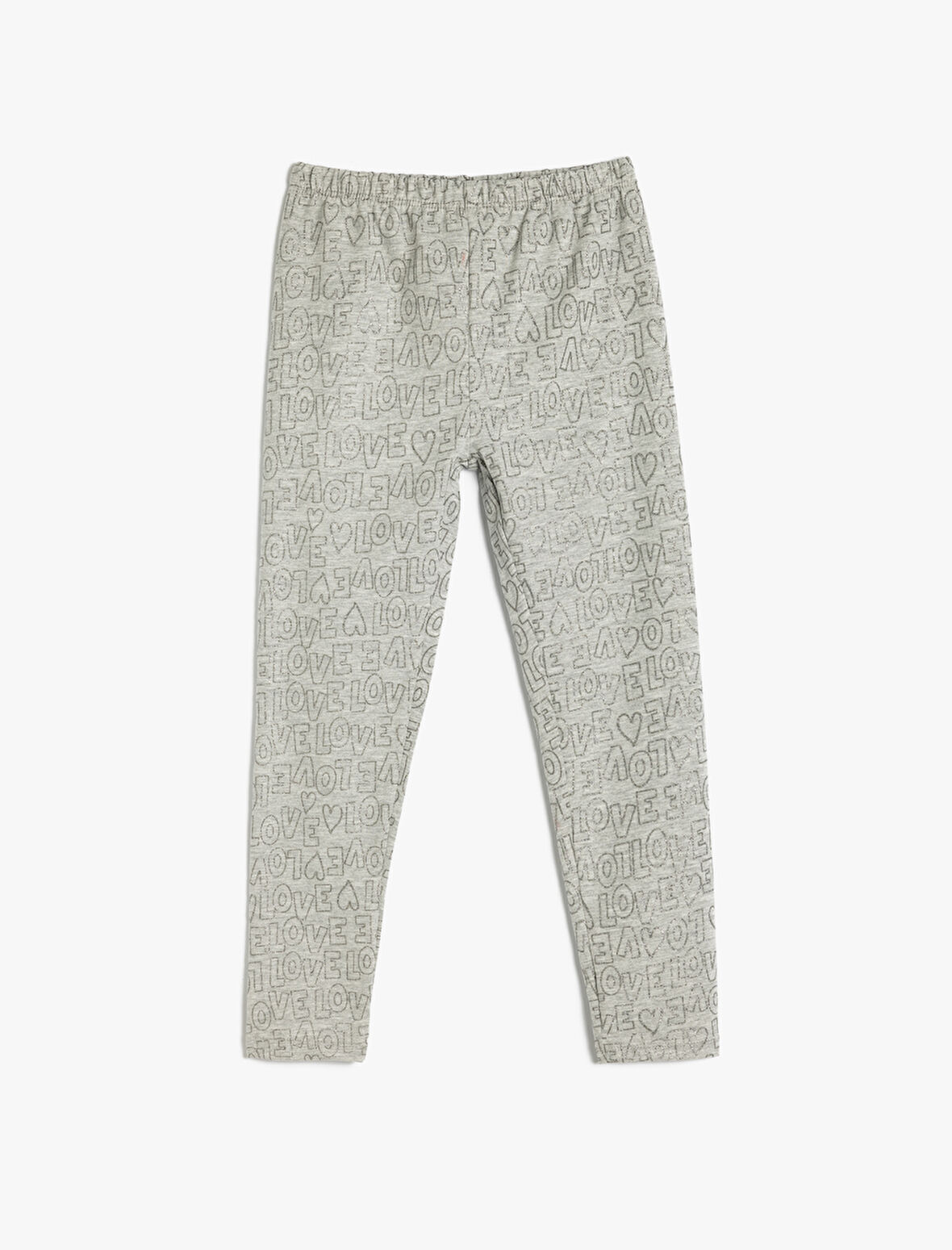 Tayt Kalp Baskı Detaylı Beli Lastikli