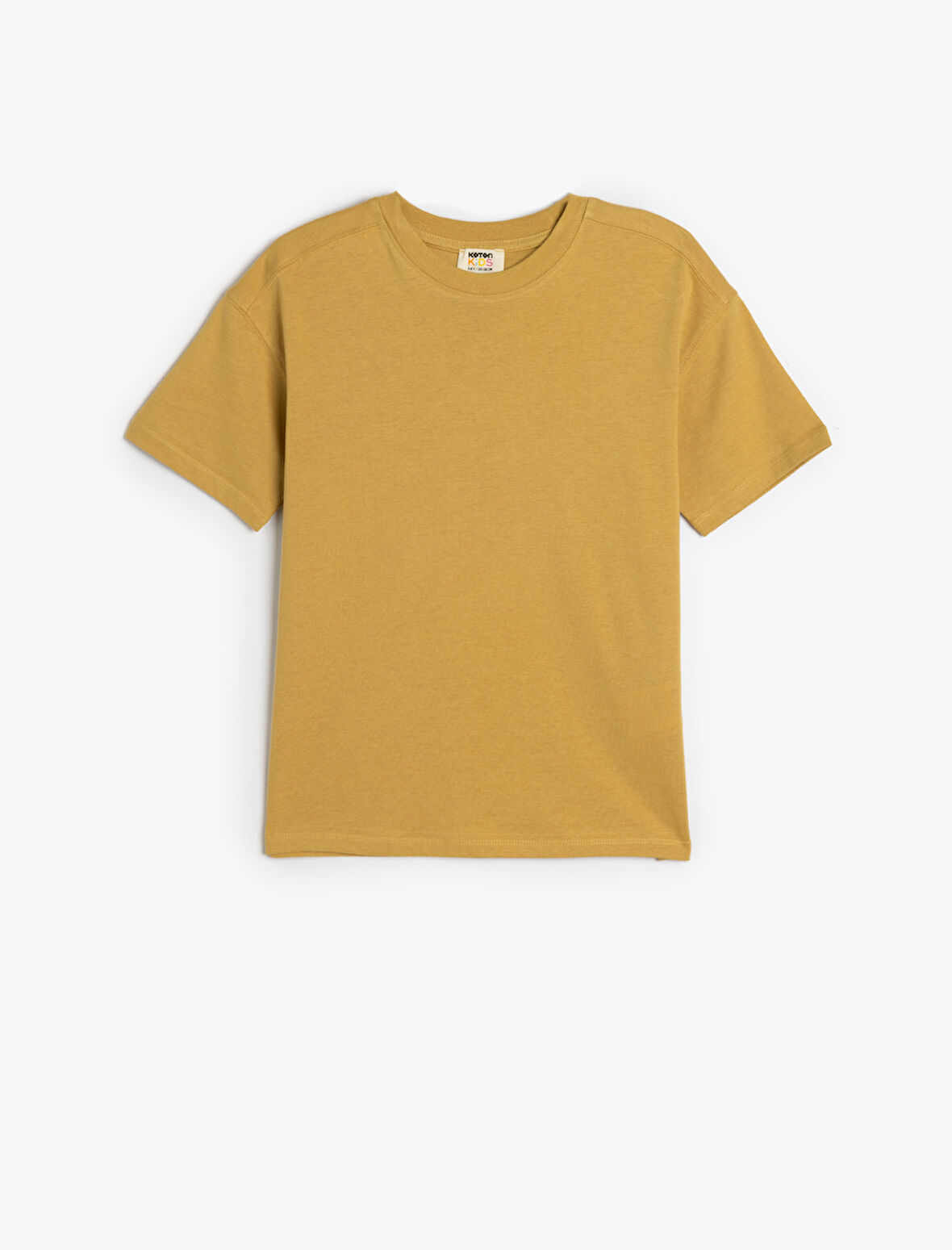 Basic Oversize Tişört Kısa Kollu Bisiklet Yaka Pamuklu