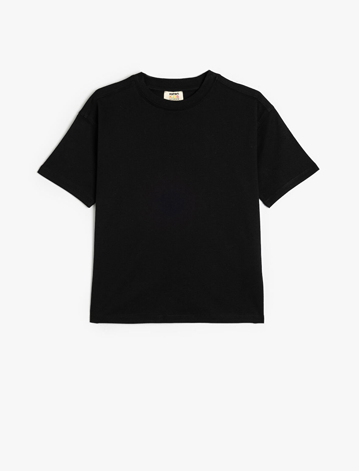 Basic Oversize Tişört Kısa Kollu Bisiklet Yaka Pamuklu