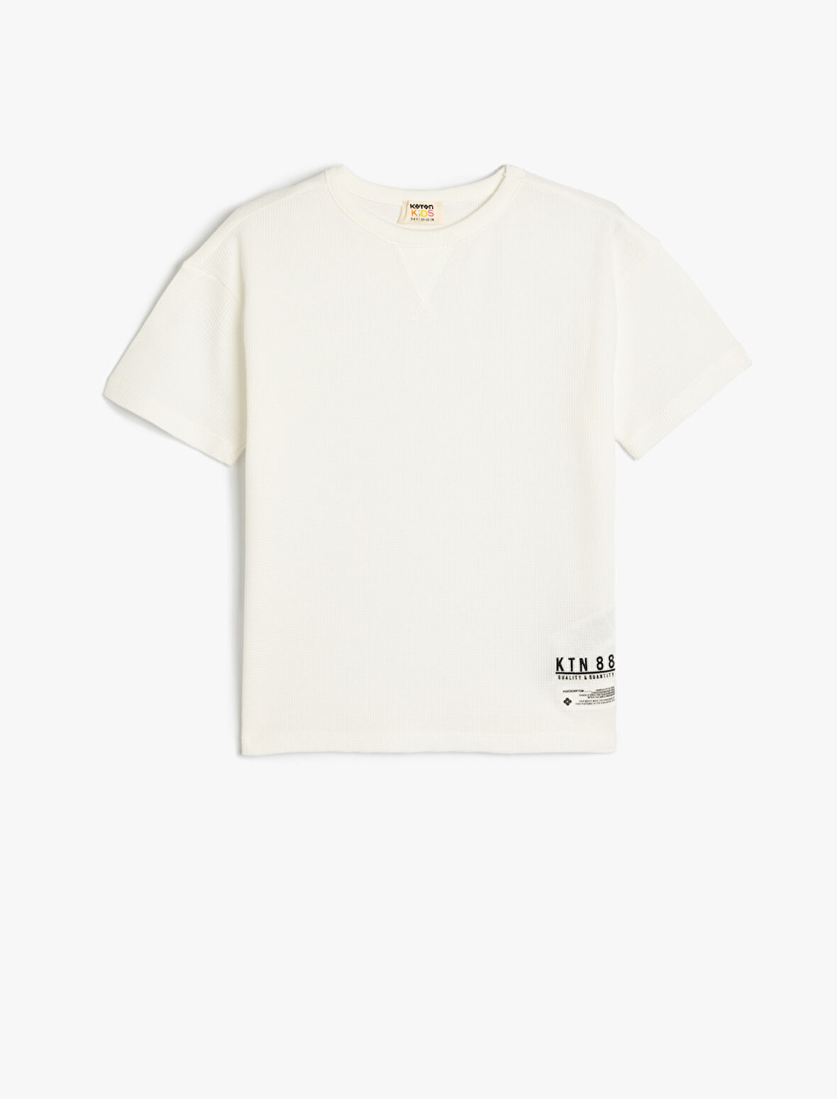 Basic Tişört Kısa Kollu Bisiklet Yaka Dokulu Pamuklu