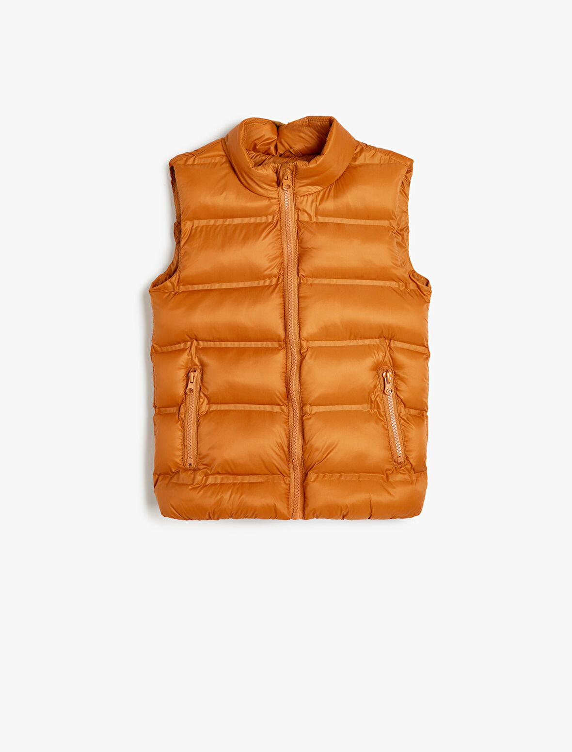 Şişme Yelek Dik Yaka Fermuarlı Cepli