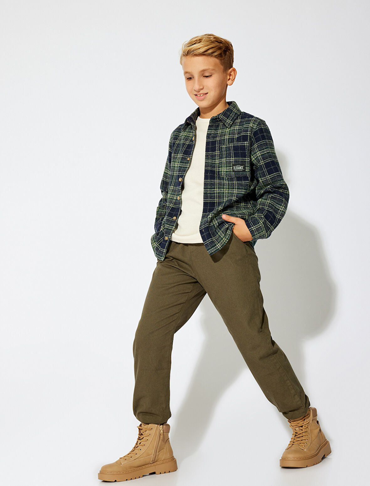 Oduncu Gömlek Çift Kapaklı Cepli Uzun Kollu