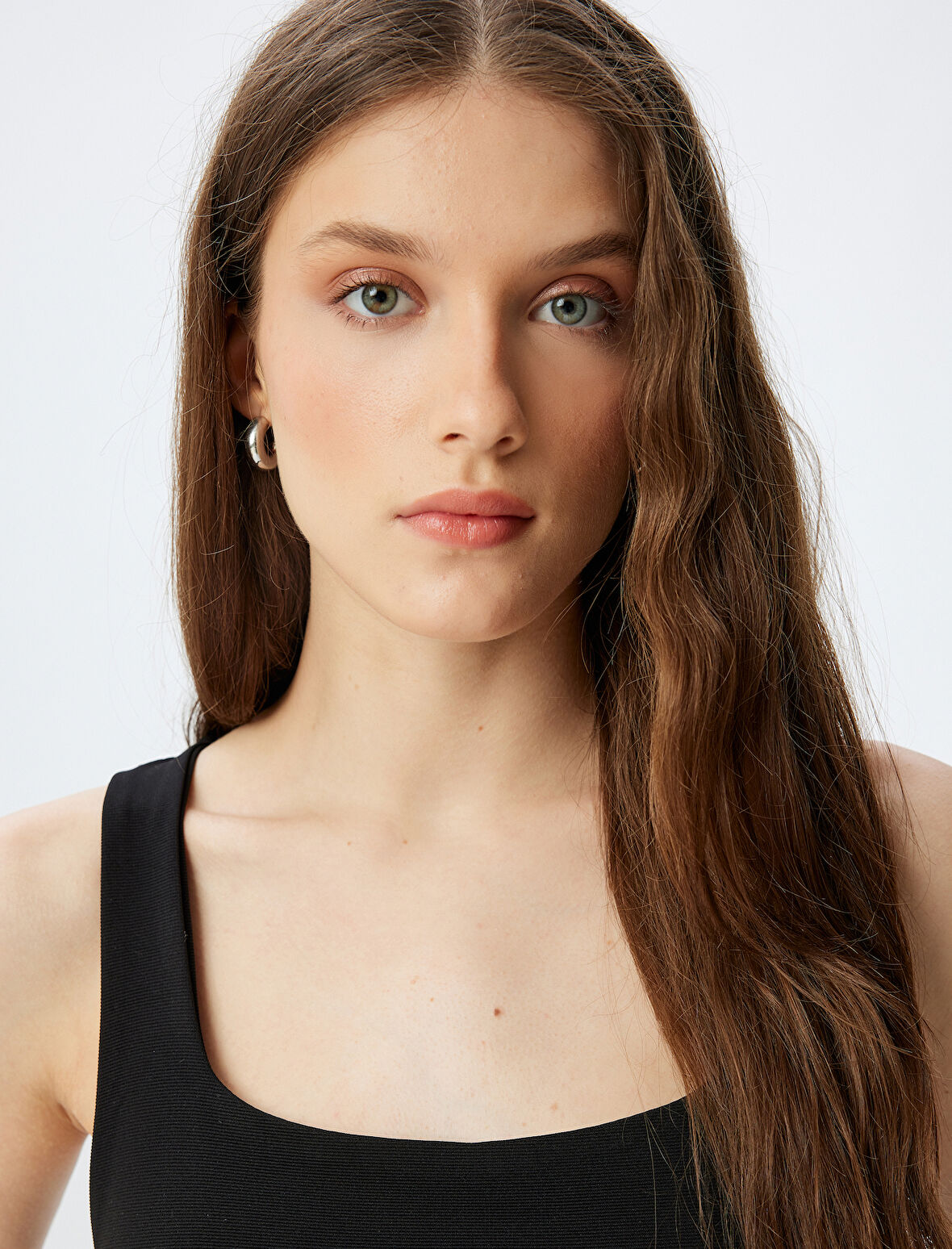 Crop Korse Görünümlü Üst Kolsuz Kare Yaka 