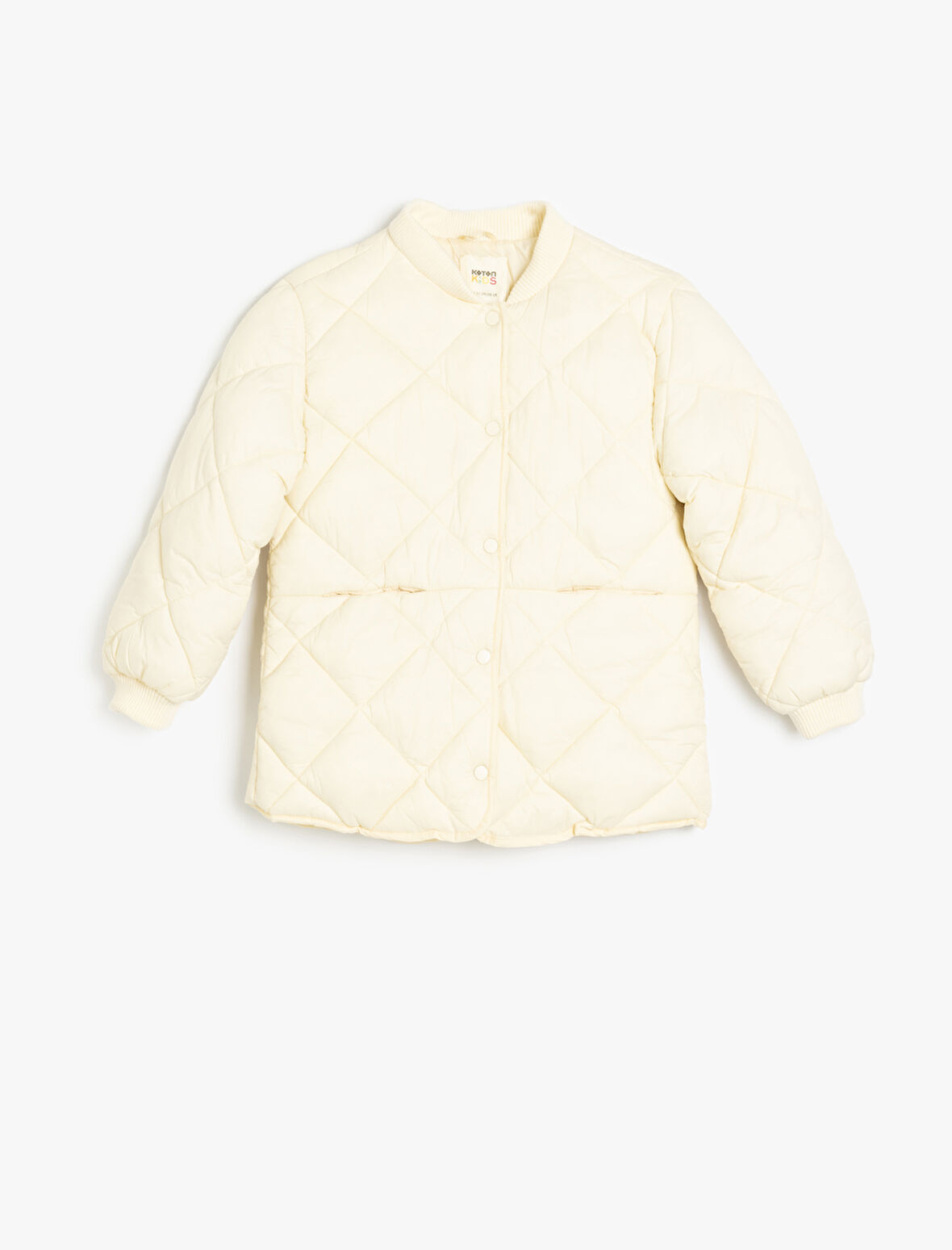 Düğmeli Uzun Kollu Yuvarlak Yaka Anorak Mevsimlik Mont