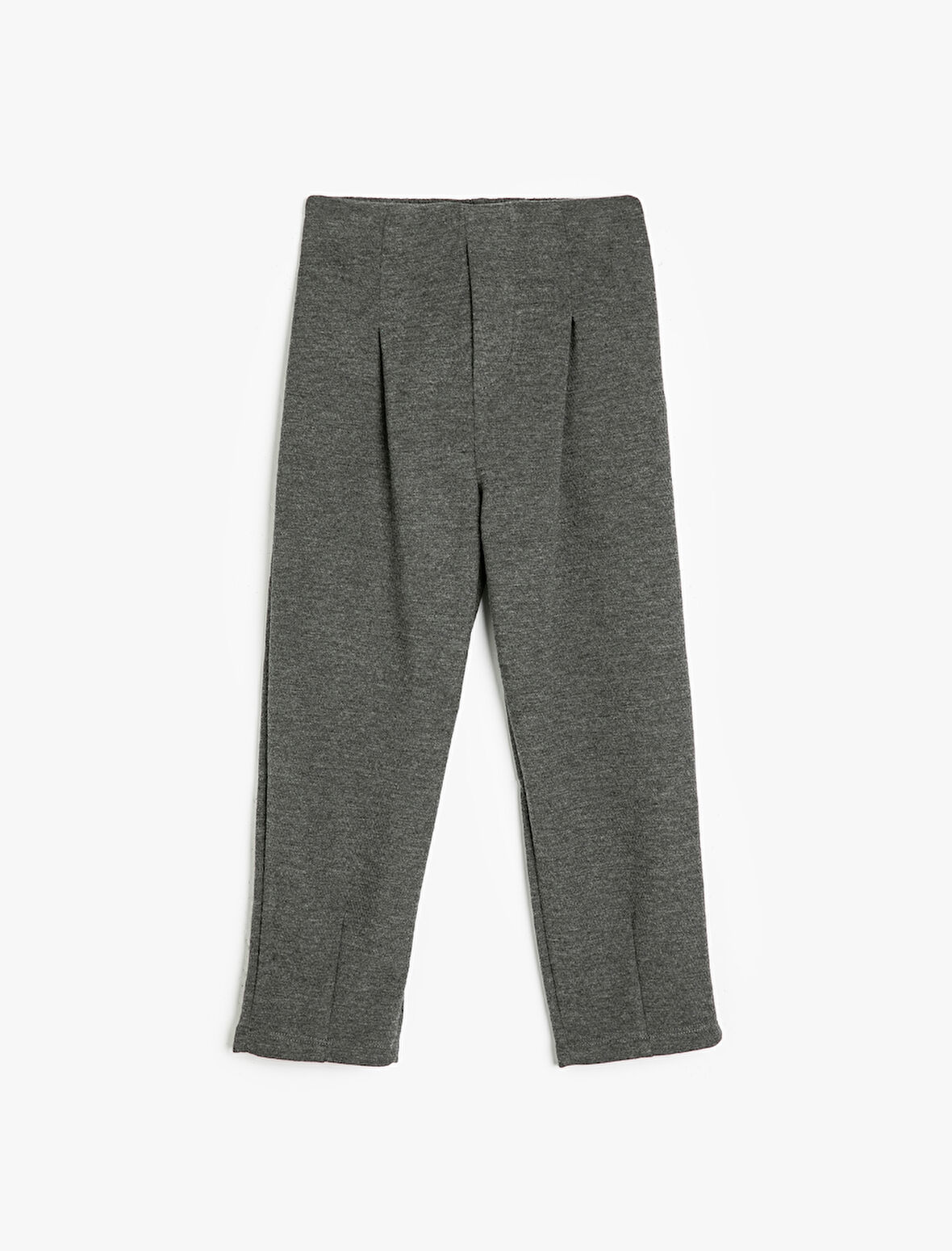 Beli Lastikli Pile Detaylı Viskon Karışımlı Basic Pantolon