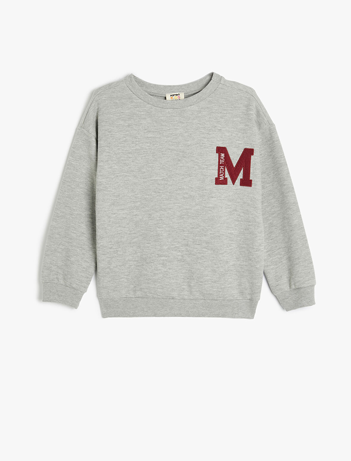 Bisiklet Yaka Slogan Baskılı Uzun Kollu Sweatshirt 