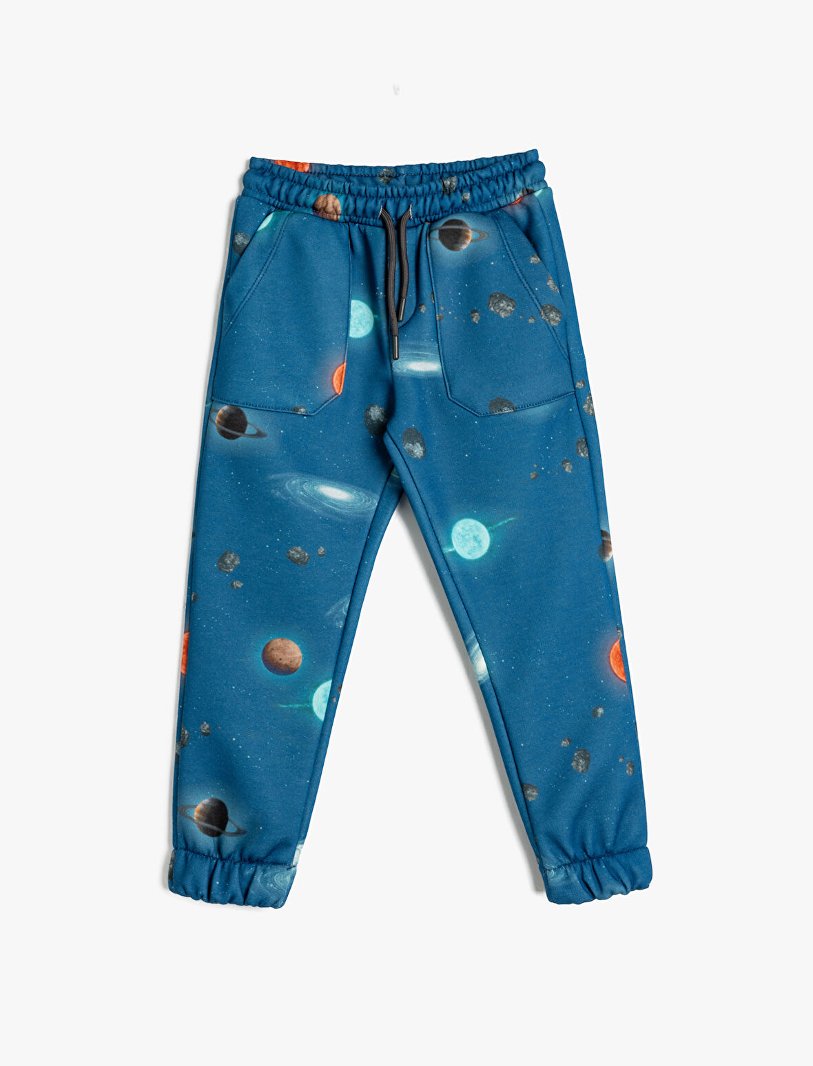 Jogger Eşofman Altı Uzay Baskılı Beli Bağlamalı Şardonlu