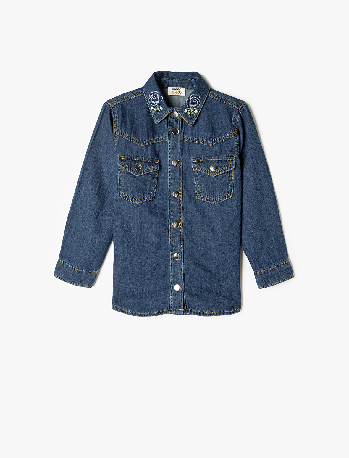 Kot Gömlek Kapaklı Cep Detaylı Düğmeli Pamuklu