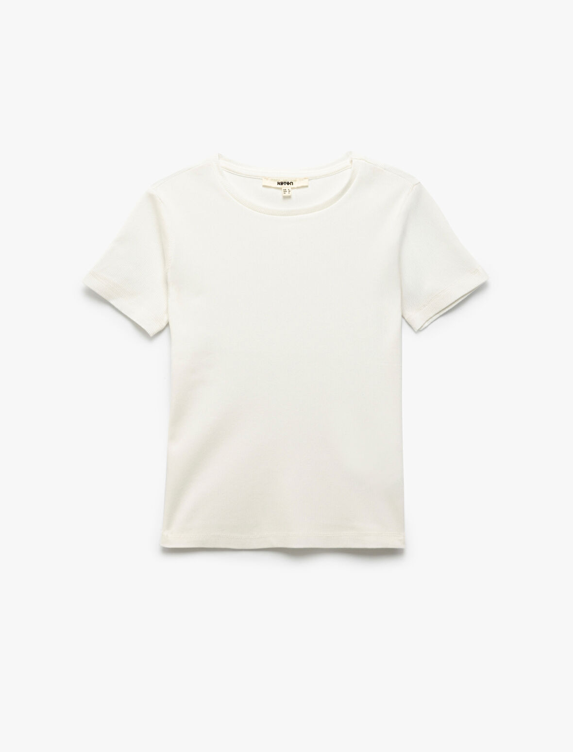 Pamuklu Kısa Kollu Bisiklet Yaka Basic Tişört