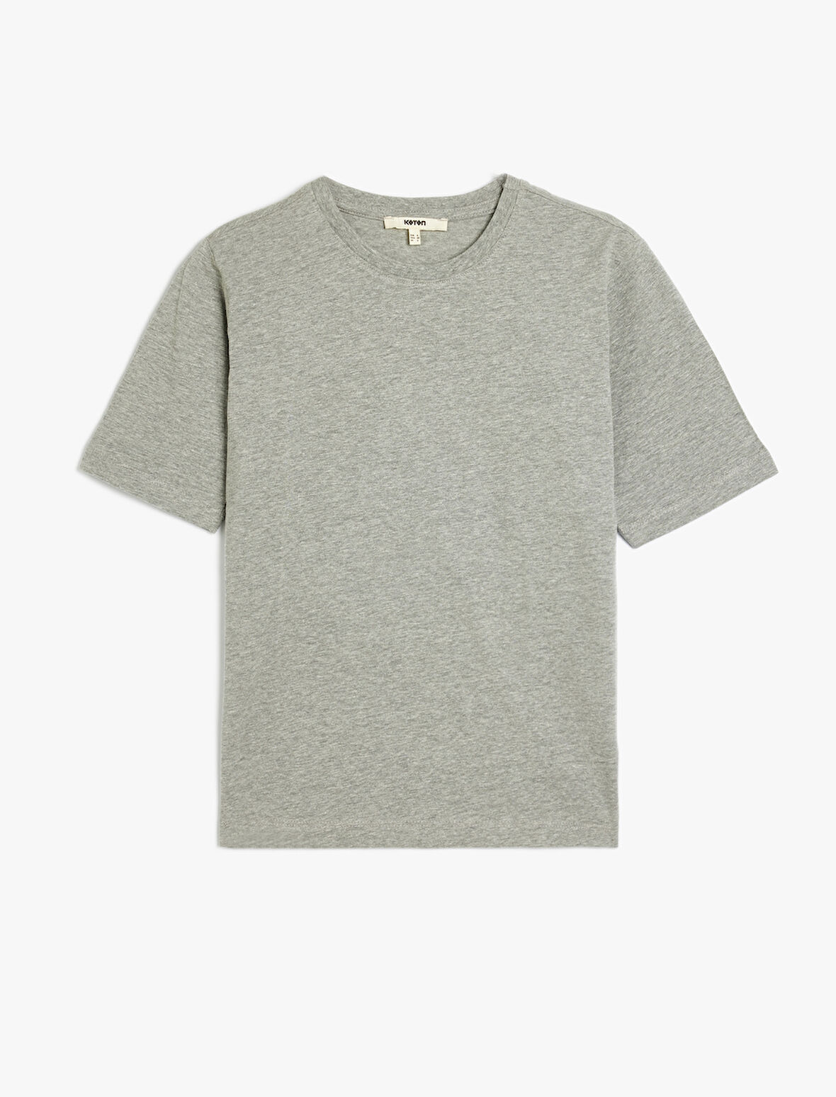 Pamuklu Bisiklet Yaka Kısa Kollu Basic Tişört