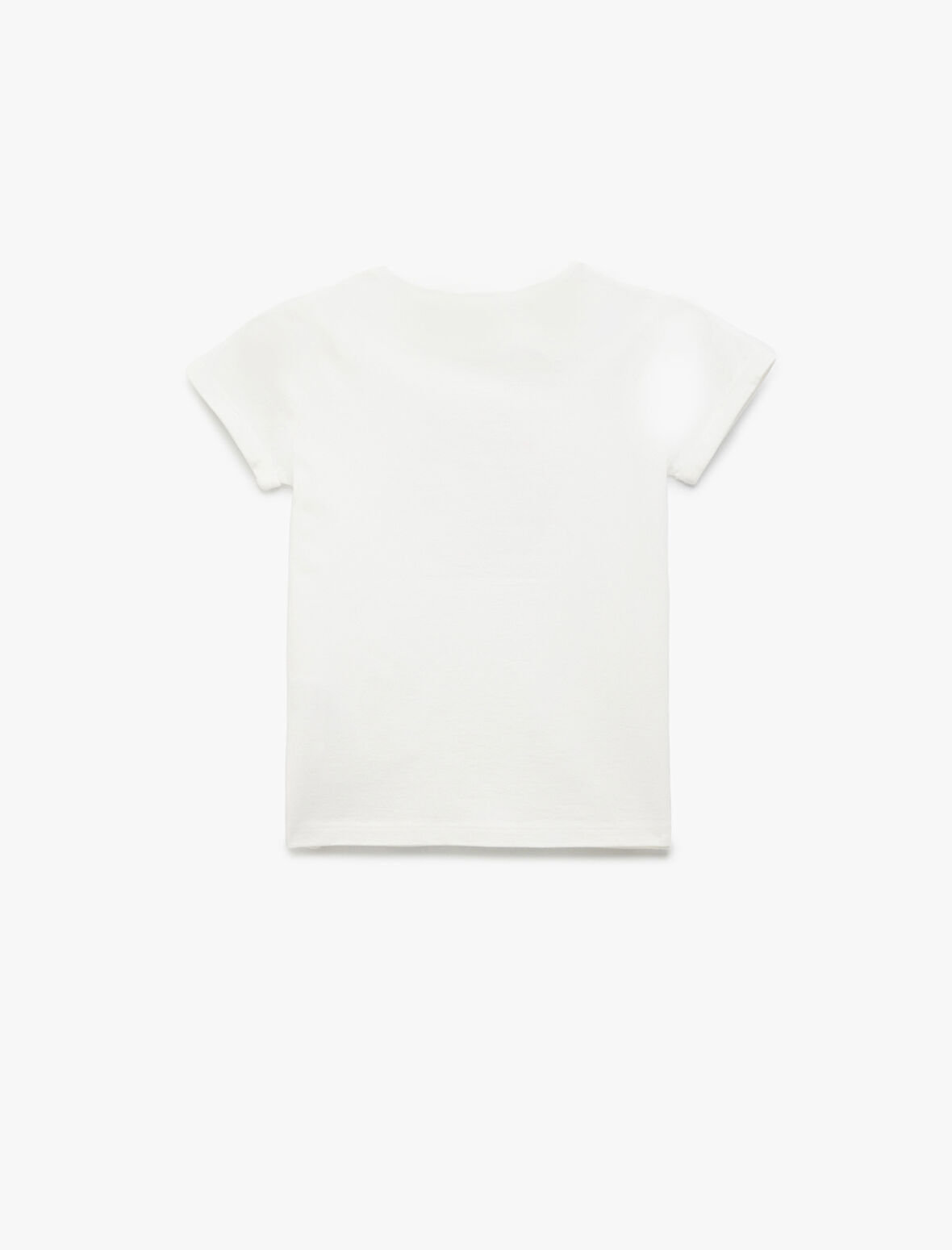 Pamuklu Kısa Kollu Bisiklet Yaka Baskılı Tişört