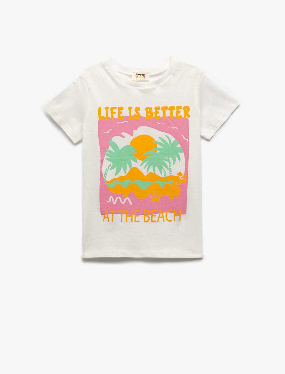 Baskılı Bisiklet Yaka Kısa Kollu Pamuklu Tişört