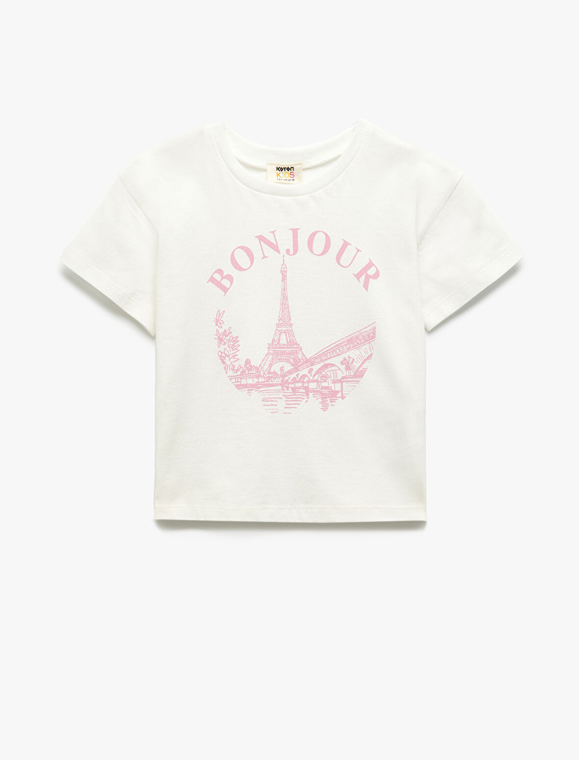 Bisiklet Yaka Kısa Kollu Pamuklu Baskılı Tişört