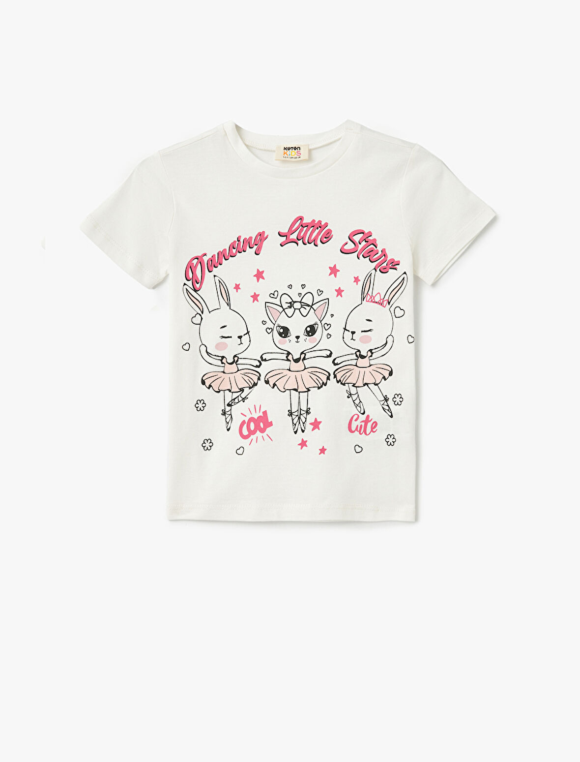 Pamuklu Slogan Baskılı Bisiklet Yaka Kısa Kollu Tişört