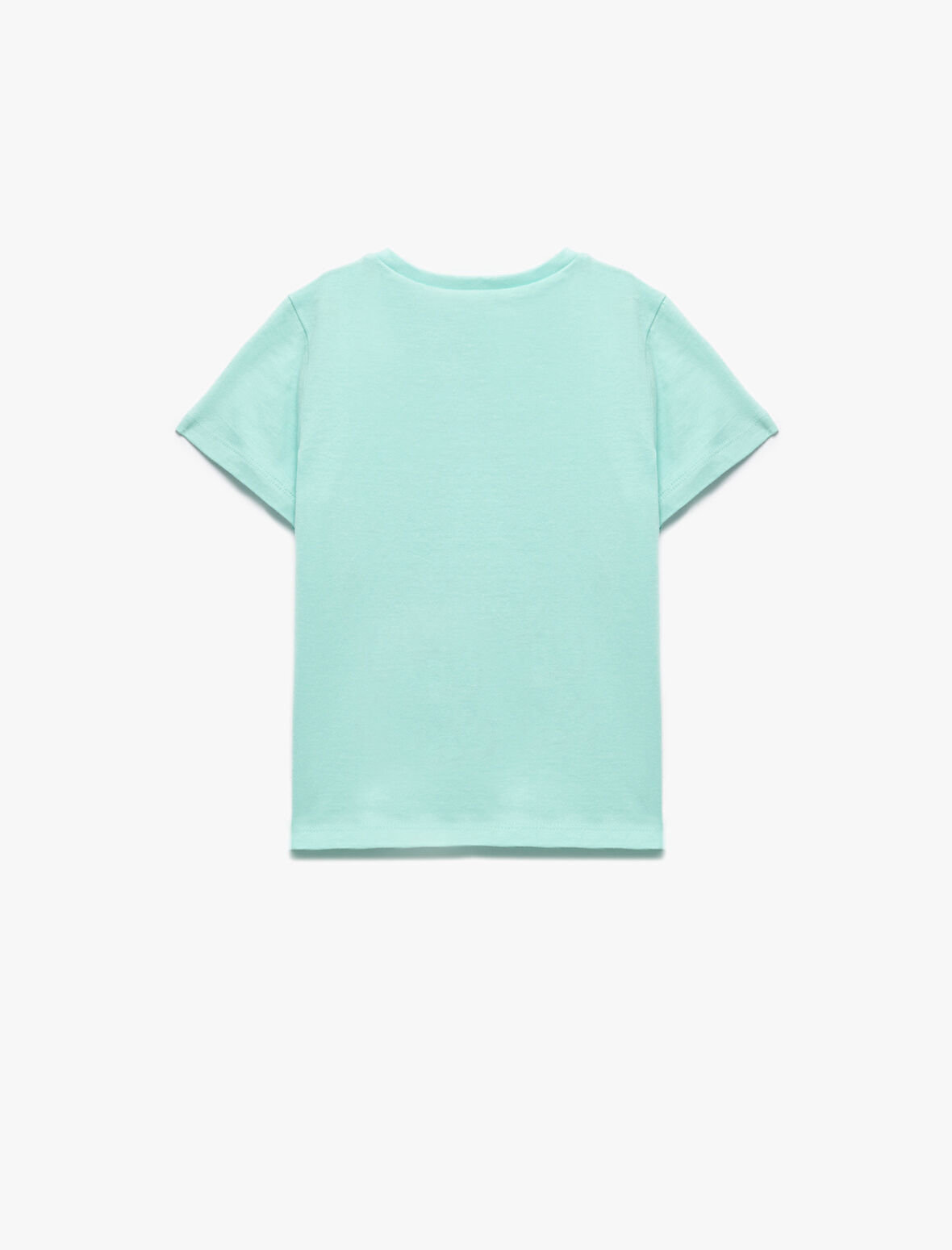 Pamuklu Kısa Kollu Bisiklet Yaka Deniz Kabuğu Baskılı Tişört