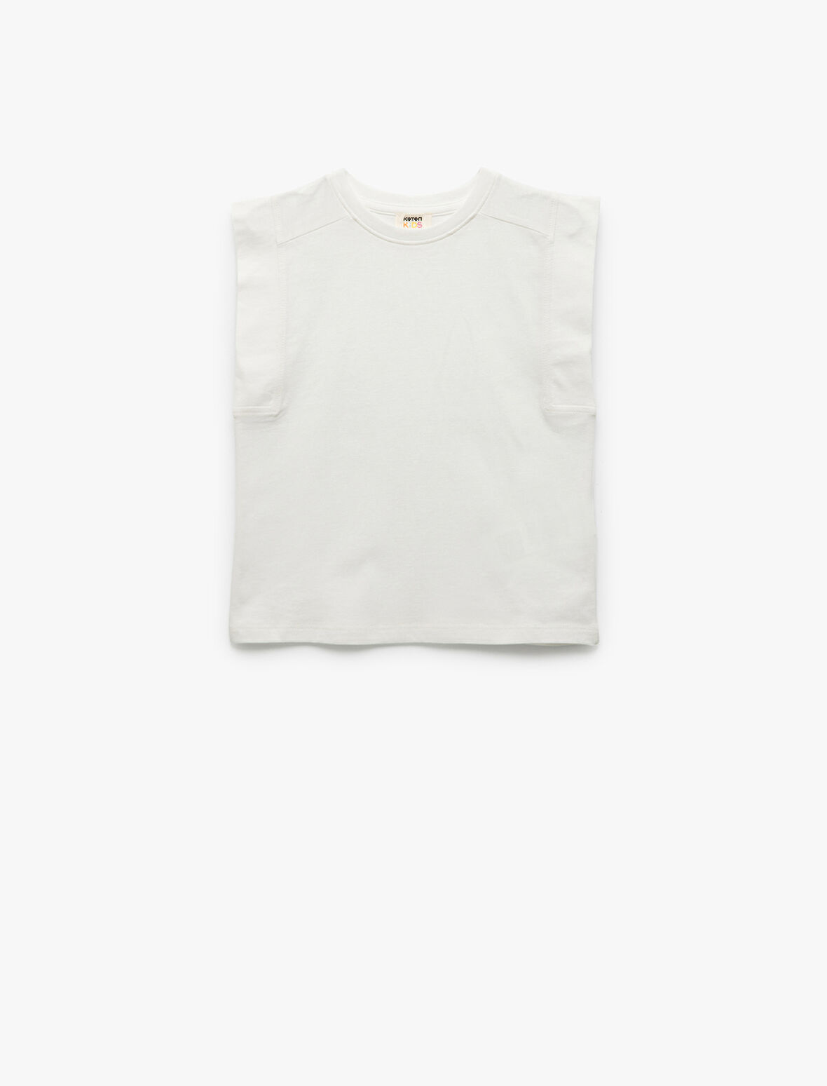 Pamuklu Kolsuz Bisiklet Yaka Basic Tişört