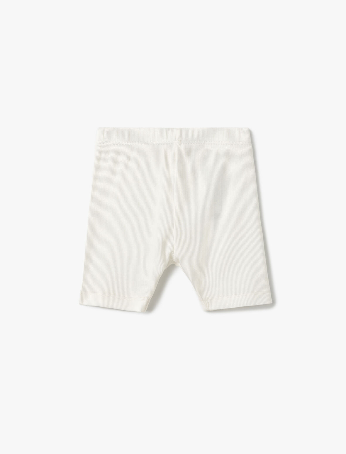 Pamuklu Lastik Detaylı Ribanalı Basic Kısa Tayt