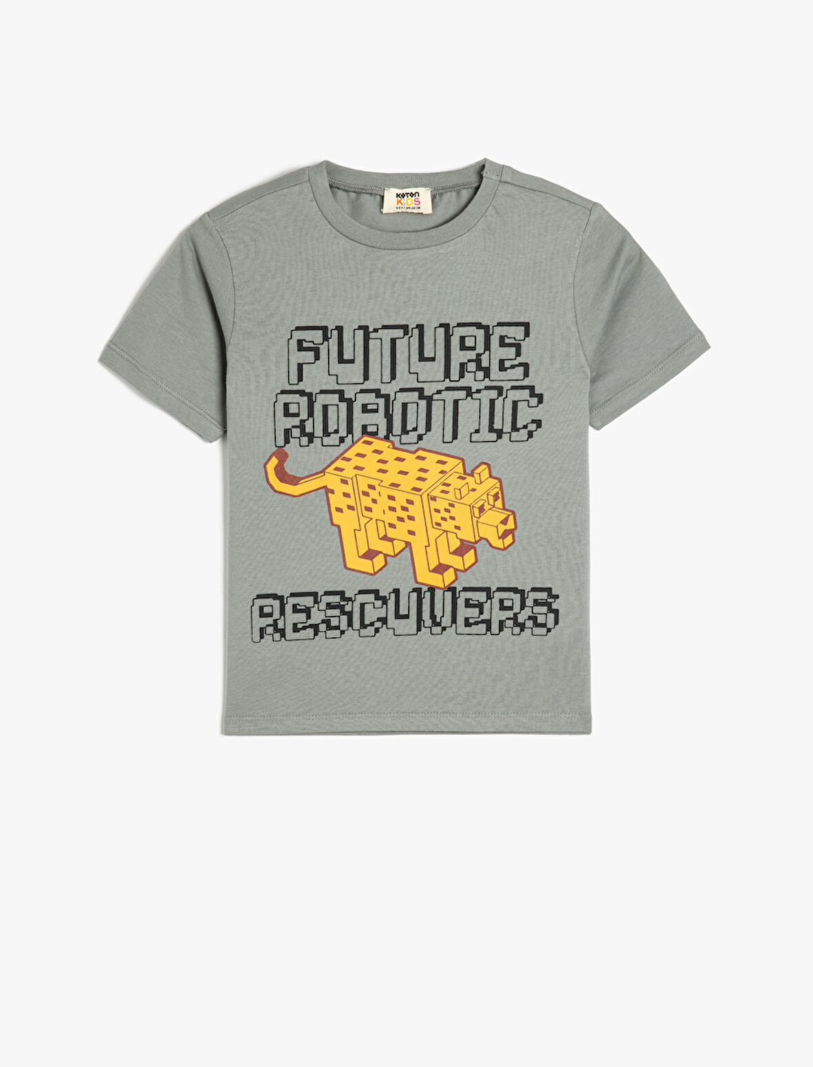 Slogan Baskılı Bisiklet Yaka Kısa Kollu Pamuklu Tişört