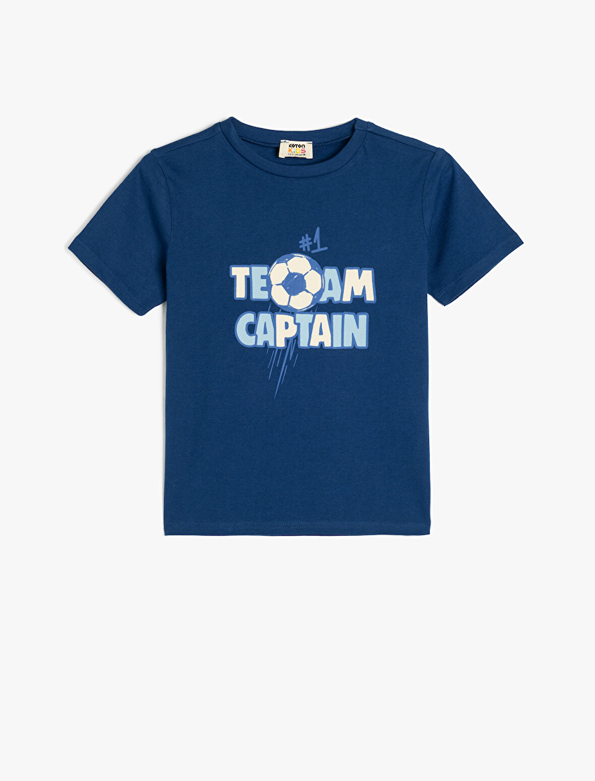 Futbol Temalı Baskılı Pamuklu Bisiklet Yaka Tişört