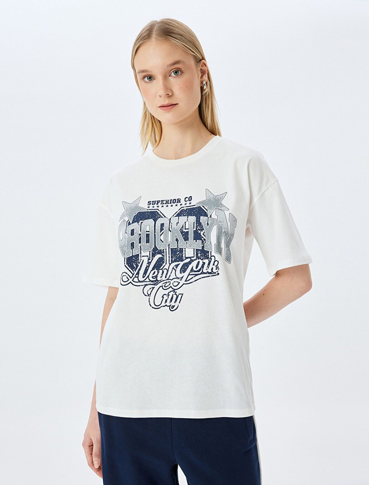 Koton Kadın T-shirt 5SAL10038IK EKRU