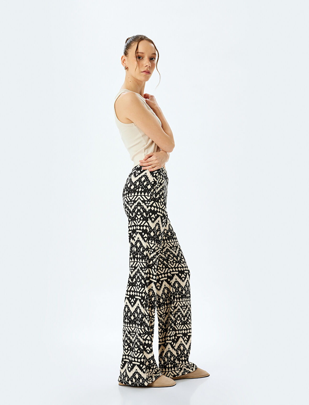 Bürümcük Regular Fit Desenli Pantolon