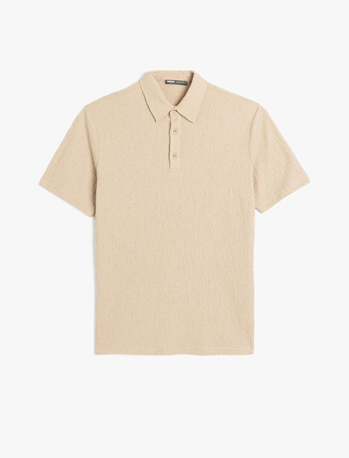 Kısa Kollu Pamuk Karışımlı Dokulu Polo Yaka Tişört