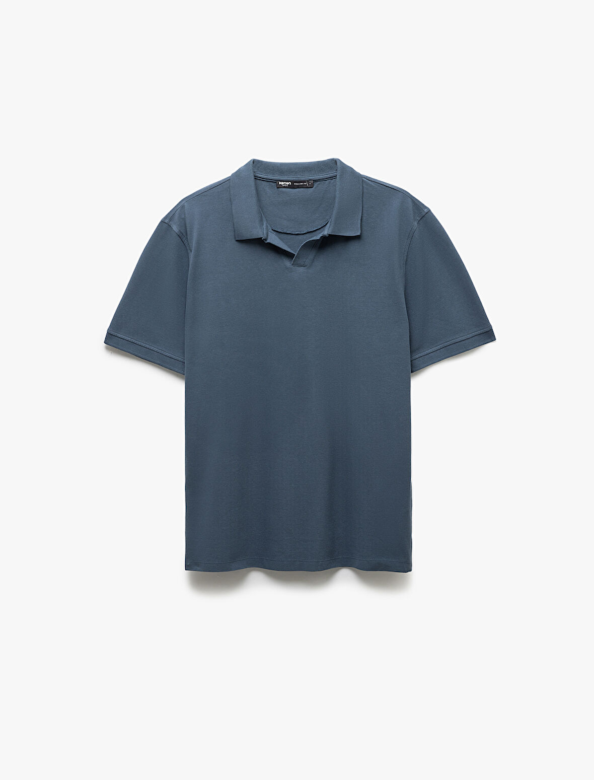 Pamuklu Pike Kumaş Kısa Kollu Regular Fit V Yaka Polo Tişört